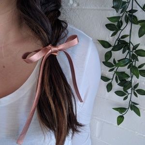 Vegan leather ribbon hair tie accessories
